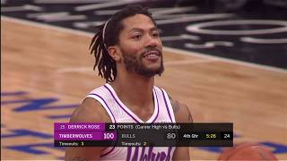 Wolves Derrick Rose Gets quotMVPquot Chants From Bulls Fans In Return to Chicago [upl. by Jung24]