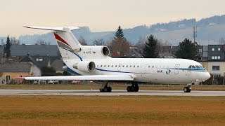 RusJet ski charter Yak42D departing from Salzburg [upl. by Vona887]