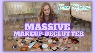 MASSIVE MAKEUP DECLUTTER  FACE [upl. by Nakhsa]