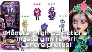 MONSTER HIGH NEWS New G3 Potions Mystery Minis revealed  IRL photos of Lenore Loomington [upl. by Orgel191]