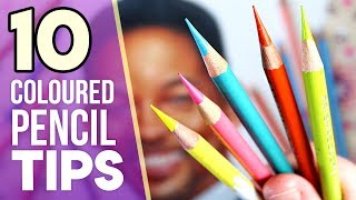 10 TIPS TO IMPROVE AT DRAWING  Coloured Pencil Tips [upl. by Daphene]