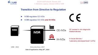 IVDR tutorial for diagnostic labs 1 Definitions urgency transition IVDD to IVDR [upl. by Akemal]