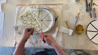 Pottery  Sgraffito Plate [upl. by Nyraa283]