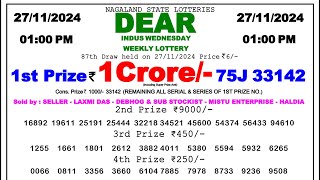 Nagaland Lottery Sambad 0100pm 271124 Result today [upl. by Odama487]