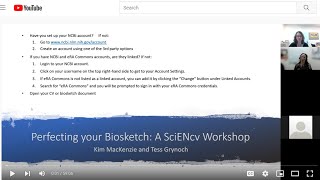 Perfecting your Biosketch A SciENcv Workshop [upl. by Rostand]