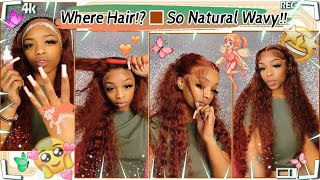 😋Custom Color Inspiration HD Lace Wig  Reddish Brown Wavy Hair Install FtELFINHAIR Review [upl. by Matthew702]