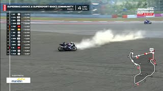 R1M CRASH PARAH Race 1 SBK 1000 amp SS 600 Community Pertamina Mandalika Racing Series 2024 Rd 5 [upl. by Arodoeht934]