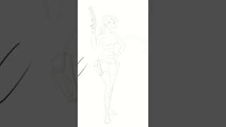 Cartoony Tomb Raider Lara Croft art characterdesing artdrawingJust a [upl. by Ailemak]