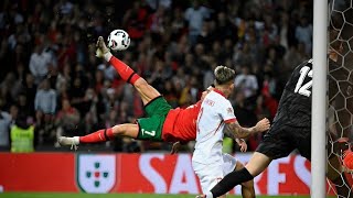 Cristiano Ronaldo bicycle kick vs Poland [upl. by Ynogoham]