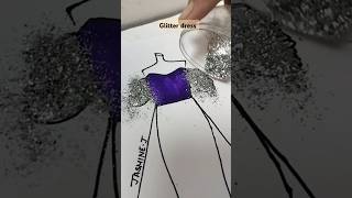 Glitter dress  Fashion Illustration Glitter dress art trending [upl. by Aciemaj849]