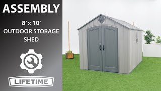 Lifetime 8 x 10 Outdoor Storage Shed  Lifetime Assembly Video [upl. by Richia]