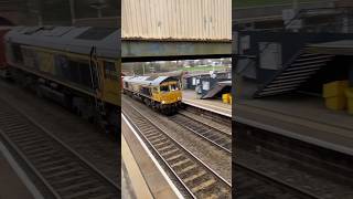 Train at Alfreton 66739 on a Leeds bound intermodal [upl. by Yahsel768]