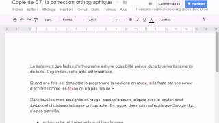 Google drive  traitement de texte 4  Correction orthographique  cours IFAD [upl. by Moyers]