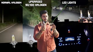 Halogen vs 90100W Halogen vs LED  Which is worth  Best LED Light for Car [upl. by Yleik625]