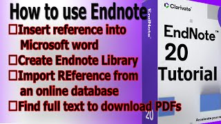 How to use Endnote 20 ll Endnote Tutorial [upl. by Norrahs]