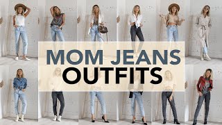 MOM JEANS Outfit Ideas  How To Style [upl. by Fanechka976]