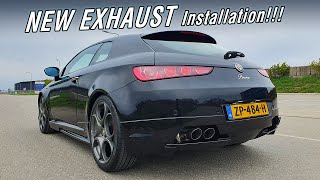 Alfa Romeo Brera NEW EXHAUST installation [upl. by Eudoca]