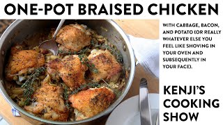 Easy OnePot Braised Chicken with Cabbage Bacon and Potatoes  Kenjis Cooking Show [upl. by Simpkins]