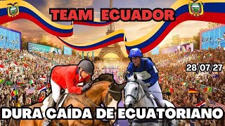 FUERTE CAÍDA DE UN TRICOLOR EN LOS JJOO 2024 ecuestre deportes juegosolímpicos ecuador paris [upl. by Enhpad]