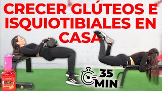 CRECER GLÚTEOS e ISQUIOTIBIALES en CASA con MANCUERNAS  Rutina 35 MIN [upl. by Amarillas244]