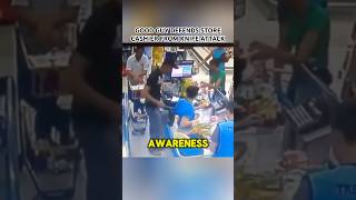 SelfDefense Good Guy Defends Store Cashier From Knife Attacks shorts [upl. by Anirpas]