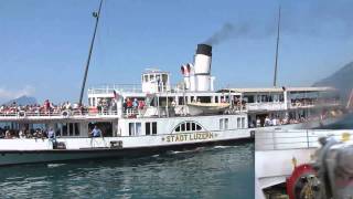 Raddampfer Gallia Schiller Schiff Stadt Luzern Uri Vierwaldstättersee Steam Swiss Lucerne Lake Rigi [upl. by Modestia]