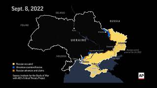 Map shows territorial shifts in Ukraine since war began one year ago [upl. by Fasto820]