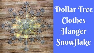 Dollar Tree Christmas Crafts Dollar Tree Clothes Hanger Snowflake [upl. by Rebmyt754]