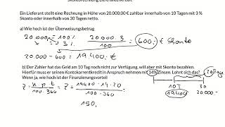 Skontorechnung Lieferantenkredit [upl. by Nosinned]