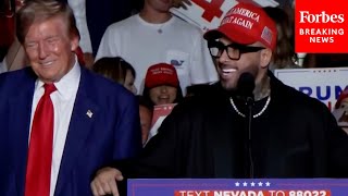 We Need You Back Musician Nicky Jam Joins Trump On Stage At Campaign Rally In Las Vegas Nevada [upl. by Burack308]