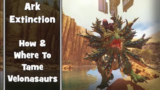 Ark  Extinction  How and Where to Tame Velonasaurs [upl. by Htebzil]