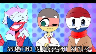 COUNTRYHUMANS Animating In Other Animators’ Style Challenge [upl. by Ara]