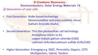 Solar cell generations Photovoltaic Technology Solar Energy Materials 19 D Creations Resources [upl. by Inalawi]