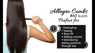 Allegro Combs 60 Parting Three Row Combs Salon Hairstylist Hairdresser Detangle Combs Natural Hair [upl. by Aoh]