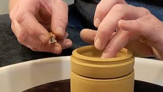 Throwing and trimming a small closed form lidded jar [upl. by Cullan]