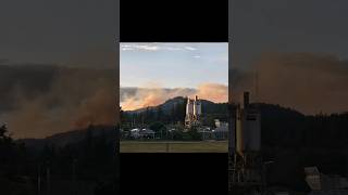 Forest Fire in the mountains above Sooke BC Vancouver Island [upl. by Relyks]