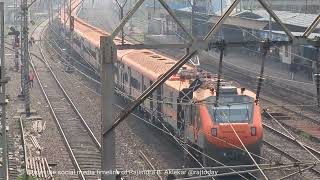 Spotted Trials of LHB Push Pull 22car train between Ahmedabad Mumbai passing Matunga Road [upl. by Wyn459]