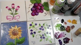 Painting Ceramic Tiles with Folk Art Enamels [upl. by Thornie527]