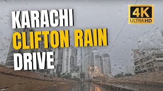 Karachi Rain Drive 4k Ultra HD  Clifton Underpass Karachi Rain Drive  Road Drive  Epic Karachi [upl. by Dicks]