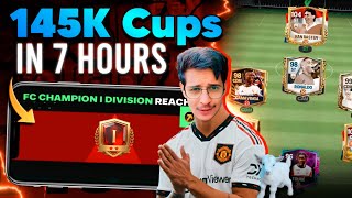 MOST CHALLENGING FC CHAMPION 1 🏆 IN H2H WITH LOW OVR TEAM  145K CUPS GAINED IN 7 HOURS [upl. by Chasse]