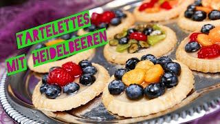 Tartelettes mit Heidelbeeren  Torteletts Mürbeteigboden mit Beeren [upl. by Gaivn1]