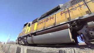 Illinois Railway GP38s recoupling after crossing river bridge separately at Ottawa ILL [upl. by Ttik]