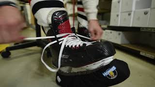 How To Tie Your Skates  Howies Hockey Tape [upl. by Eanehs672]