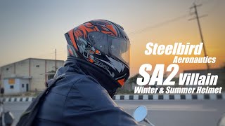 Steelbird SA2 Villain WinterSummer Helmet Review  Most Premium Helmet by Steelbird 🔥🔥 [upl. by Kussell]