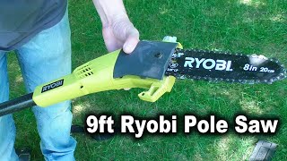 Ryobi 9ft 18V Battery Powered Pole Saw [upl. by Yerak]