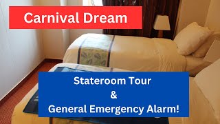 Carnival Dream Stateroom Tour 2024 amp Emergency Alarm Signal [upl. by Burney]