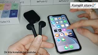 Unboxing inpods12 macaron colour tutorial cara konek dan menggunakan headset airpod i12 review i12 [upl. by Jann]