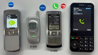 Incoming Call Samsung A800 Vs Samsung U800 amp Outgoing Call i15pro  Nokia 8800 [upl. by Hsevahb]