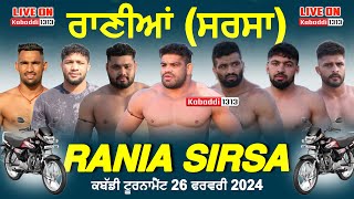 🔴LIVE Rania Sirsa Kabaddi Tournament 26 February 2024  wwwkabaddi1313com [upl. by Richmound]