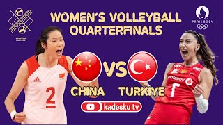 LIVE 🔴 TURKIYE VS CHINA  QuarterFinals  Paris 2024 Olympic Games Womens Volleyball  Score [upl. by Solenne]